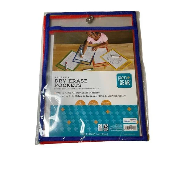 Dry Erase Pockets Oversize‎ Perfect Classroom Organization Reusable
