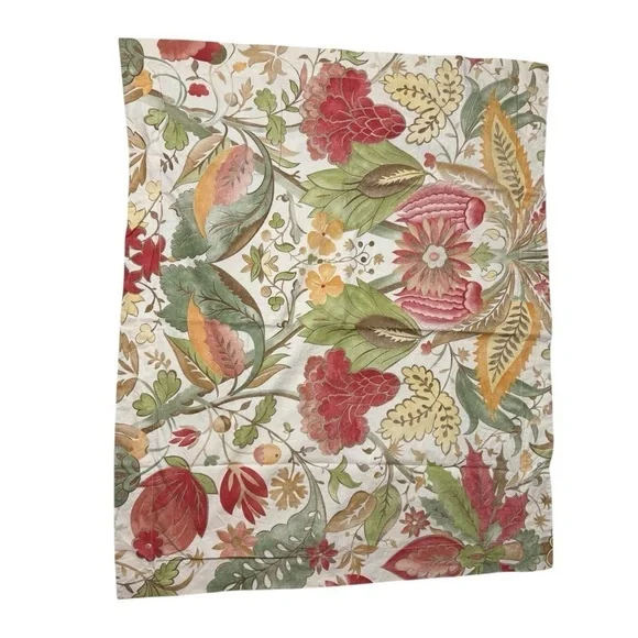 Pottery Barn Sham Courtney Large Floral Cream Sage Gold Red Just One Rare EUC