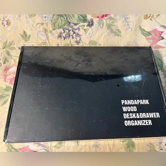 Black Wood Desk & Drawer Organizer