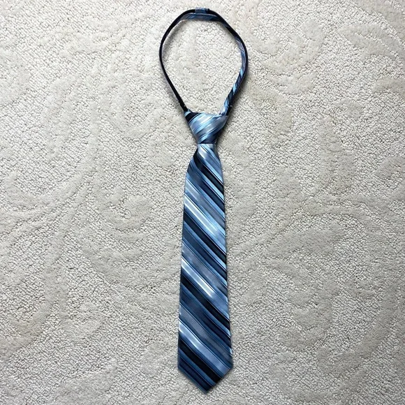 BERGAMO NEW YORK Striped Zipper Tie