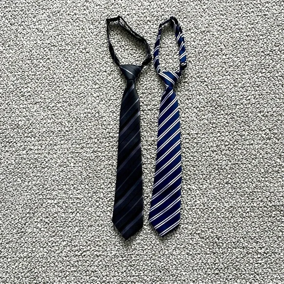 Boys Ties (2) adjustable straps. Blue and black