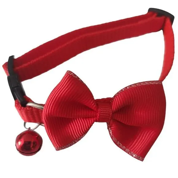 Breakaway Red Collar with Big Bow‎ And Tinkling Bell NEW