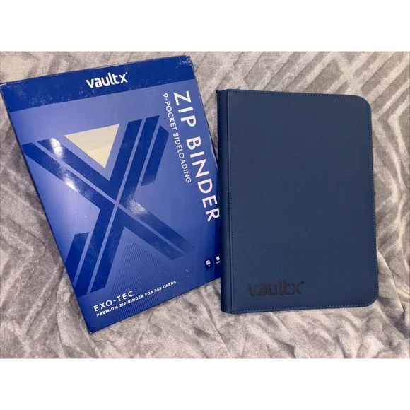 VaultX Premium Exo-Tec® Zip‎ Binder - 9 Pocket Trading Card Holds 360 -Blue