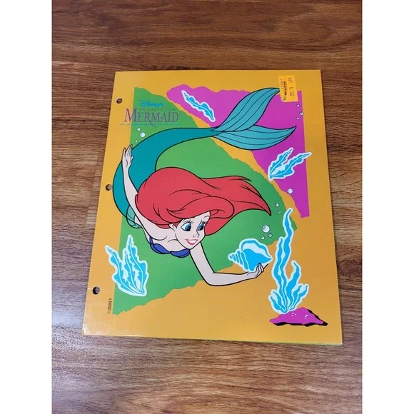 New Vintage Disney's The Little Mermaid Ariel 3‎ Ring Binder Folder 90s