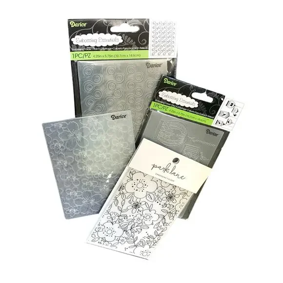 Darice Embossing Essentials Folder 3 Bulk Bird Cages Swirly Flowers New Sealed