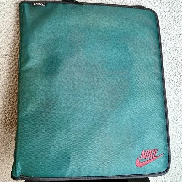 Vintage 90's NIKE Mead Trapper Keeper Notebook School Binder Embroidered