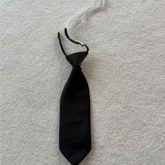5 for $20 SALE! Black clip on boys youth Necktie tie