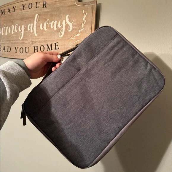 NEW heathered gray laptop case with handle 14x10