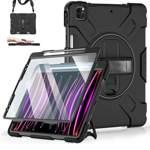 Case for iPad Pro 12.9 2022/2021/ 2020/2018: Military Grade Silicone Cover