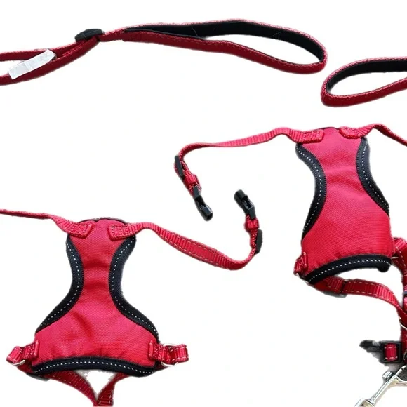 Red Cat Pet Harness and Leash Set