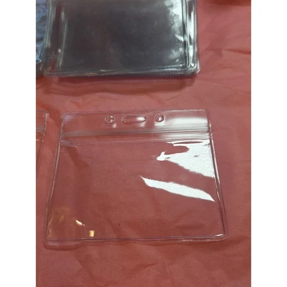 30 Clear Plastic Card Protectors / Badge Holders‎ – Horizontal ID Sleeve Lot