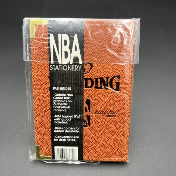Vtg OFFICIAL NBA Stationery 5 x 7” Note Pad Binder Spalding NOS David J Stern