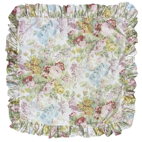 Lauren Ralph Lauren Shelter Island Floral Ruffle Trim Cotton Euro Sham (1)