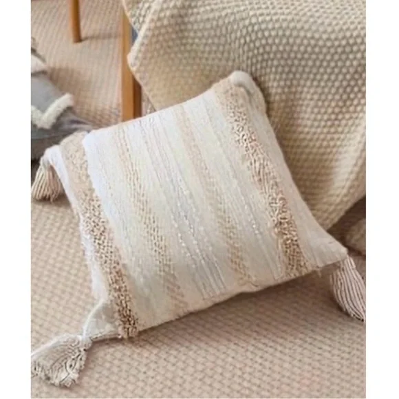 Square Boho Tassel Pillow Case Cover