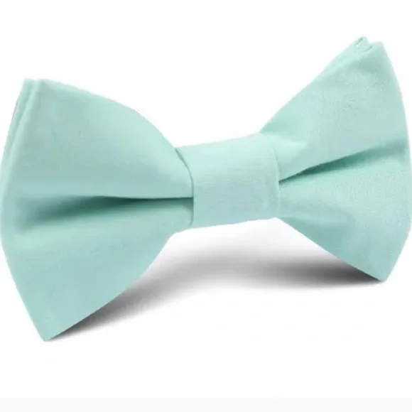 Pre-Tied Satin Bow Tie Aquamarine Mint Blue Adjustable Size Baby Infant Wedding