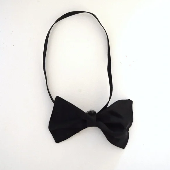 Kid's Black Elastic Formal Bowtie
