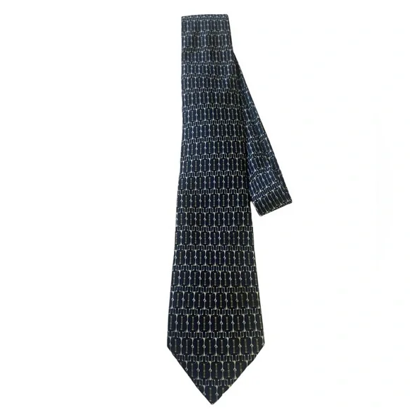 HERMES Patterned 100% silk tie