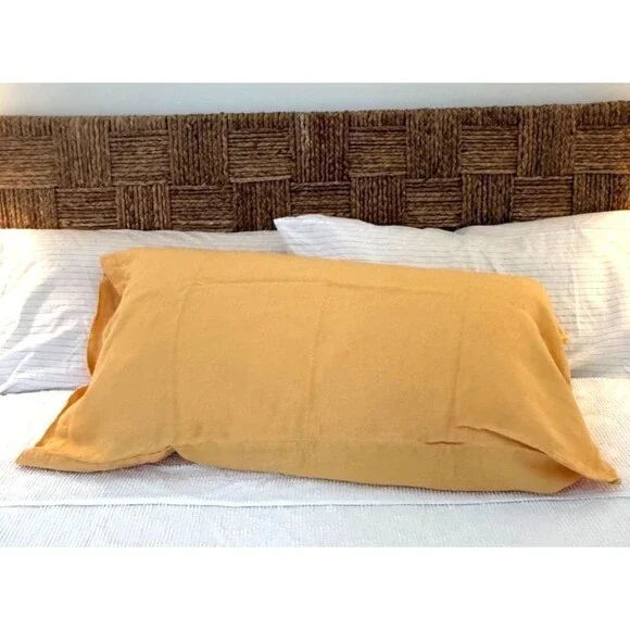 100% Egyptian Linen Pillowcase King Golden Yellow 20x36