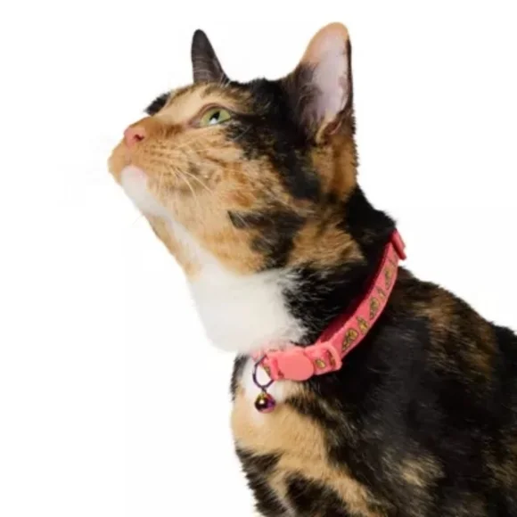 Whisker City NWT Pink Exclusive Cheese Print Easy Release Adult Cat Collar