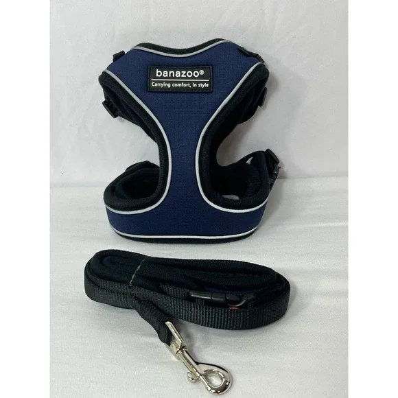 Pet XS Cat Harness Collar Soft Chest Strap Blue