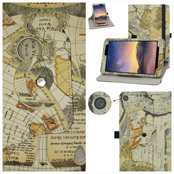 Bige for Moxee Tablet 8 inch Rotating Case,360 Degree Rotary Stand, Full Protect