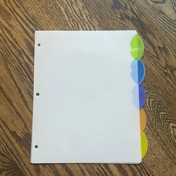 Multicolor Tabbed Binder Dividers