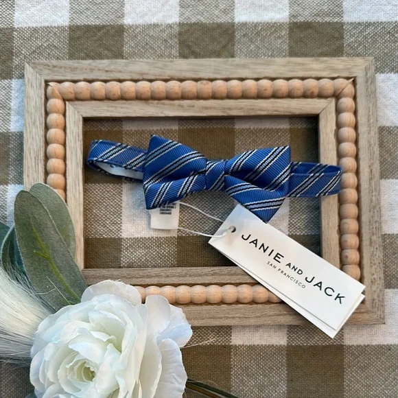 Janie and Jack Navy Striped Bow Tie