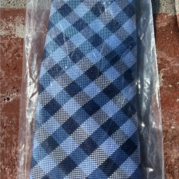 New Navy and Blue Plaid Boy’s zipper Tie