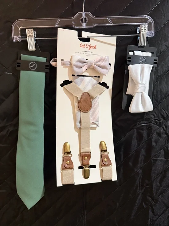 Kohl's and Bespoke Tie & Bow Tie Accessory Set in Green, Cream, White