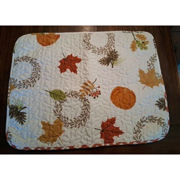 Standard Bed Pillow Sham Autumn Fall Leaves Pumpkins Harvest 19