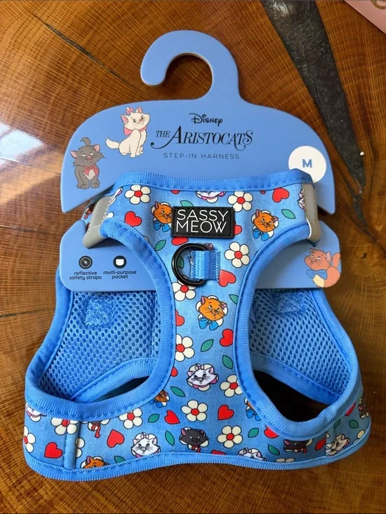 Sassy Meow Disney The Aristocats Blue Step-In Cat Harness - Medium