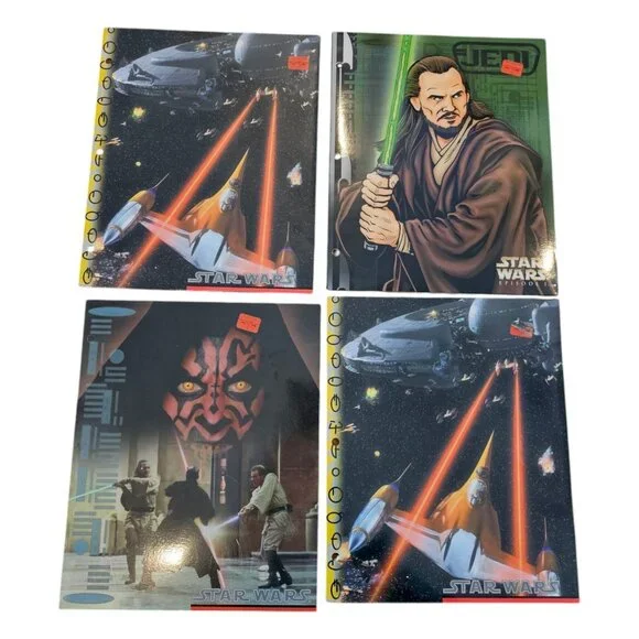 Lot Of Star Wars 90s Y2K 2 Pocket Folders NEW Naboo Episode‎ 1 Jedi Set Of 4