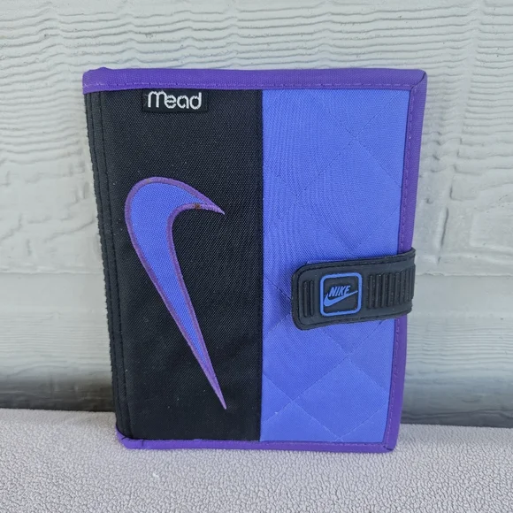 Nike Mead Planner Organizer Binder Notebook Purple VTG 1995 Swoosh Air 7 1/2