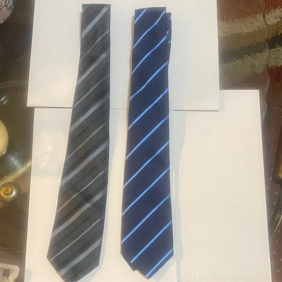 The Children's Place 2 Black and Blue Striped Ties