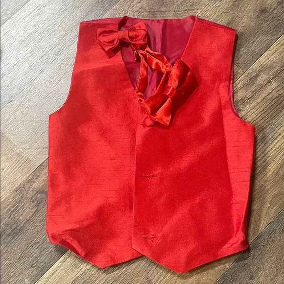 Kids Red Vest and Bow Tie Set