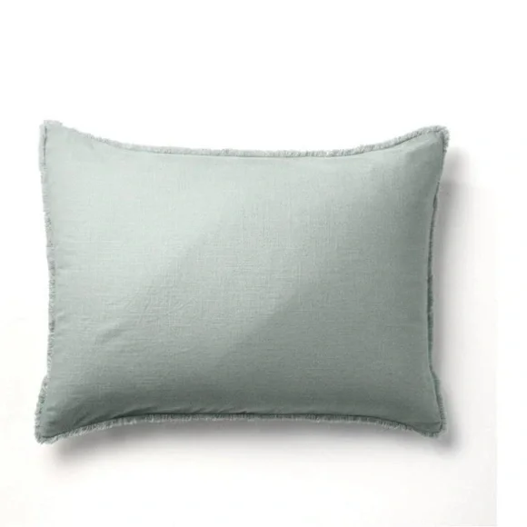 Casaluna Linen Blend Pillow Sham Standard Size Green