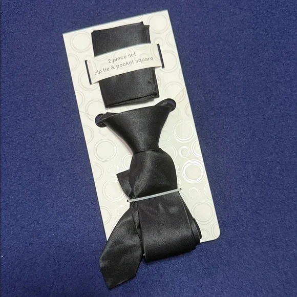 wonder nation Black Boys Satin Tie and Pocket Square Set