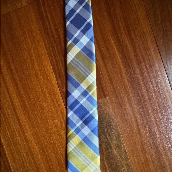 Tommy Hilfiger Kids Plaid Tie in Blue and Yellow