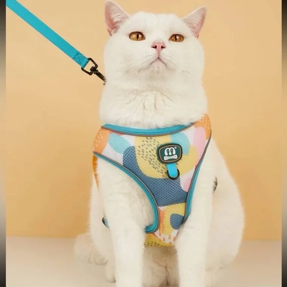 Pet Harness & Pet Leashes Set With Adjustable Design, Reflective Line