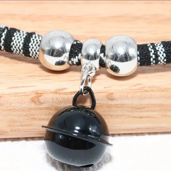 2 Collar SET Black Jingle Bell & Red Jingle bell Cat Collar SET NEW