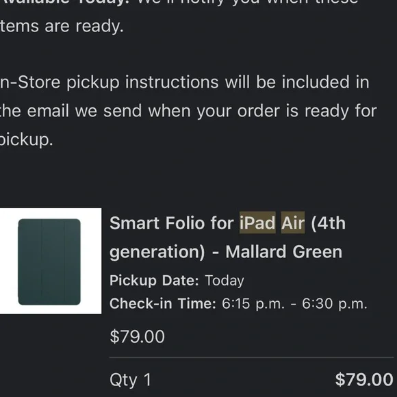 Smart Folio iPad Air - mallard green case