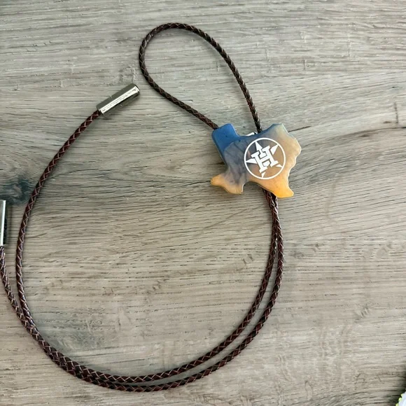 Houston Astros baseball epoxy bolo tie