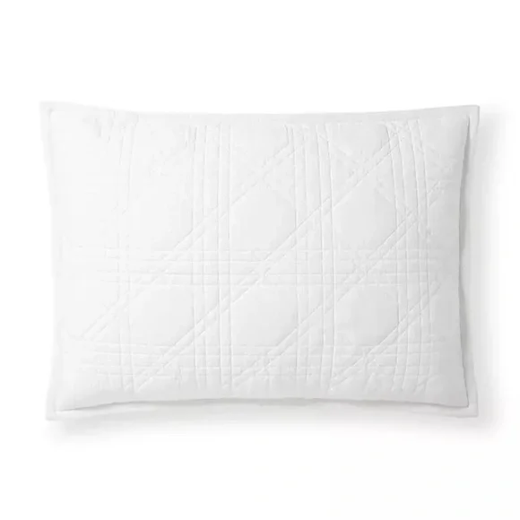 Serena & Lily Pair of Standard Lattice Pillow Shams in White