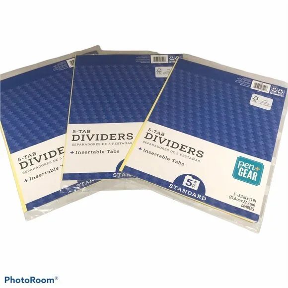 Lot Of 3 Pen And Gear Standard 5 Tab Dividers New