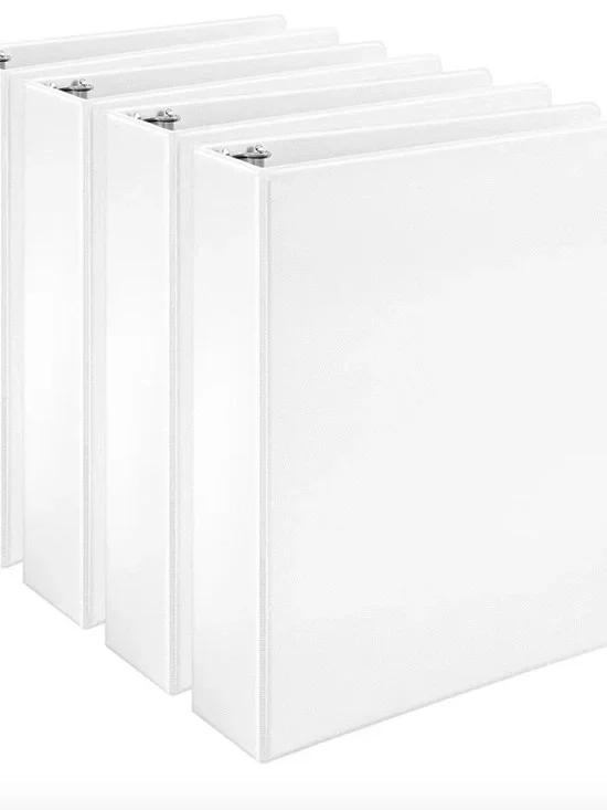 Set of 3 - White 3-Ring 2” Binder - Durable Home Office Organizer
