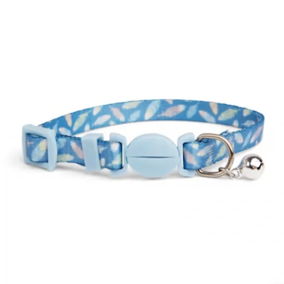YOULY the nature lover Blue Feather Breakaway Kitten Collar XS