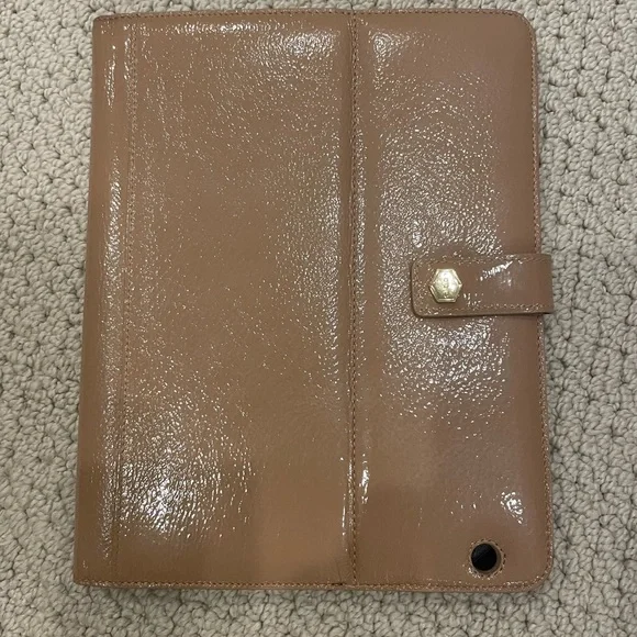 NWT beige patent leather iPad cover