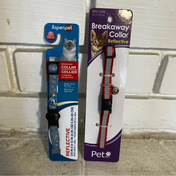2 New Cat Collars - Breakaway with Bells