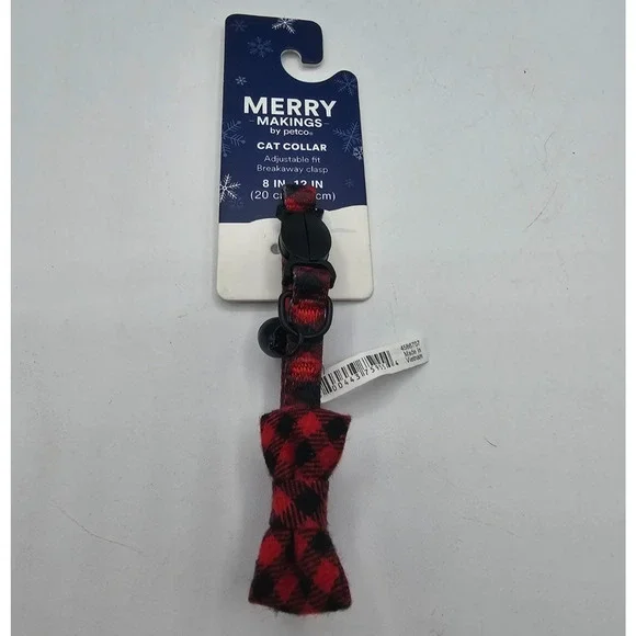 Merry Makings by Petco Buffalo Check Cat Collar with a breakaway clasp