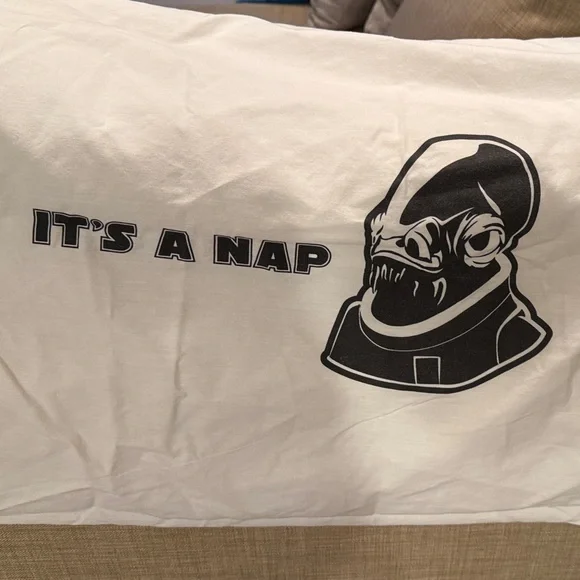 Star Wars White Pillowcase with Black Graphic